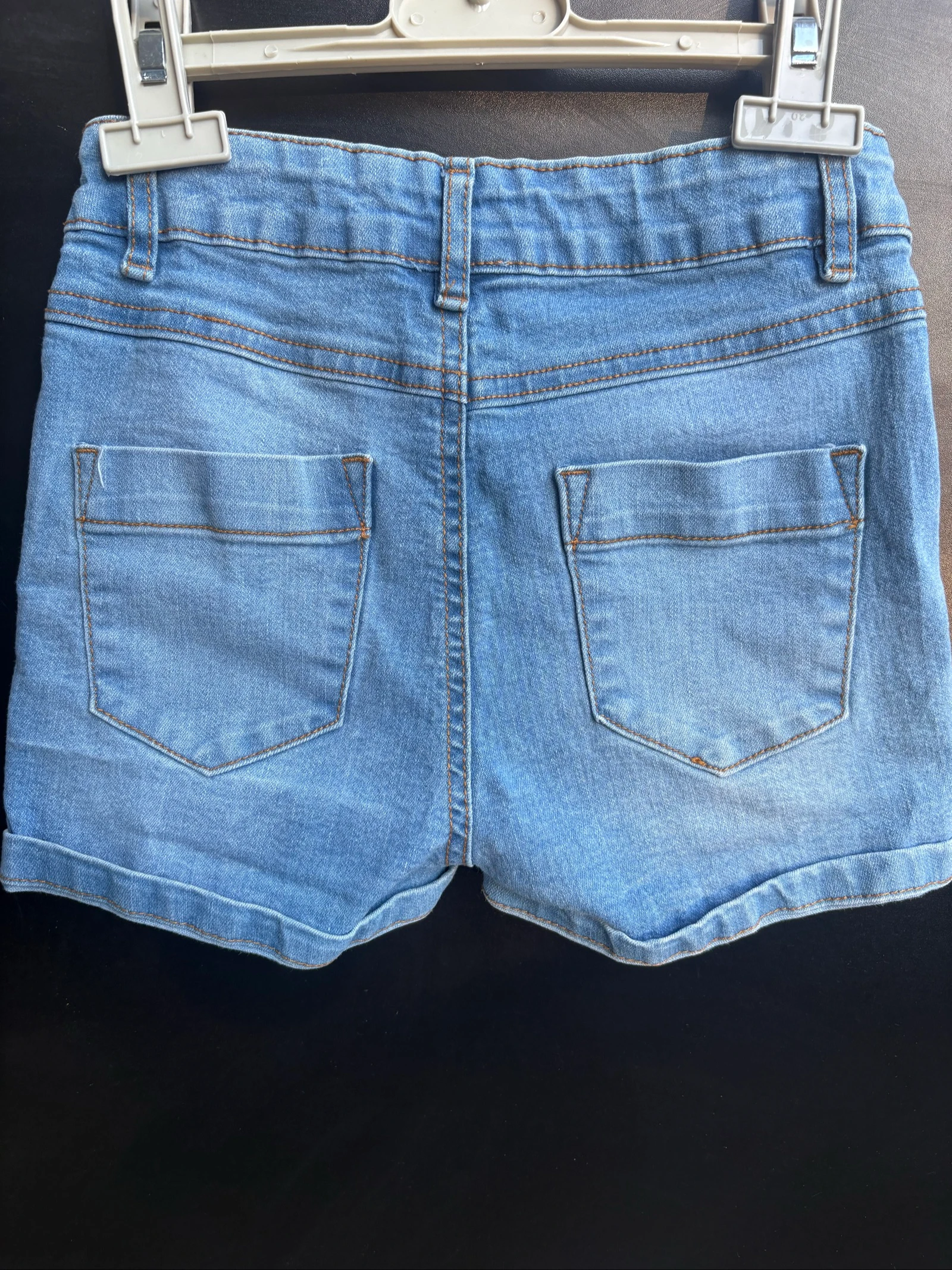 Shorts jeans feminino U Essentiel 8 anos azul claro – tamanho ajustável – photo 2